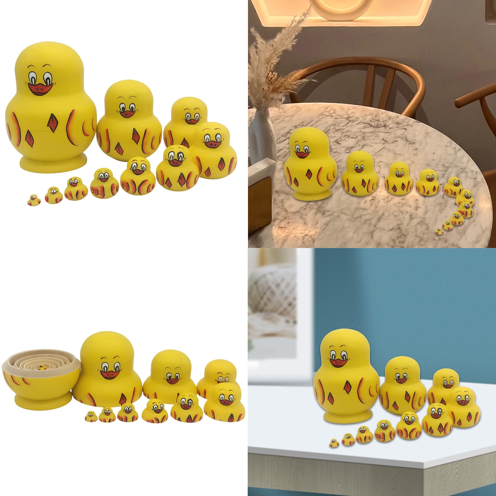 新品　ロシア製 マトリョーシカ　10cmサイズ 5体セット　あひる Amazon | 10層黄色いアヒル木製マトリョーシカキッズおもちゃロシアの