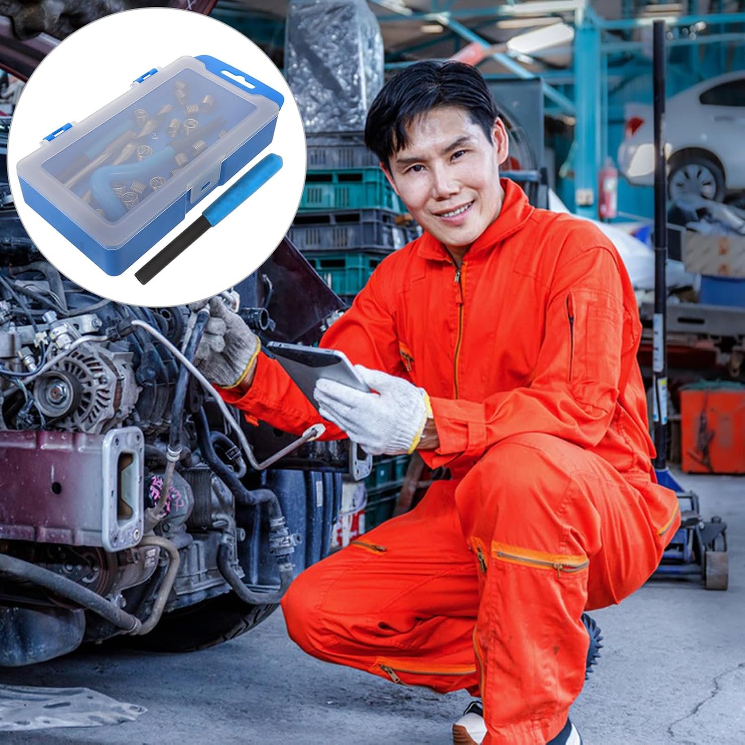 1Set Threaded Insert Installation Tool Kit Stripped Thread Repair Durable Comprehensive Thread Easy to Use for Beginners for Automotive