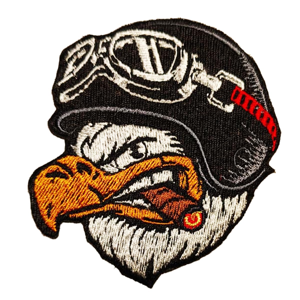 Motohog American Eagle Biker Angry Aviation Helmet Machine Eagle Embroidery Design Iron Backing Patch for Hats, Jackets & Gear