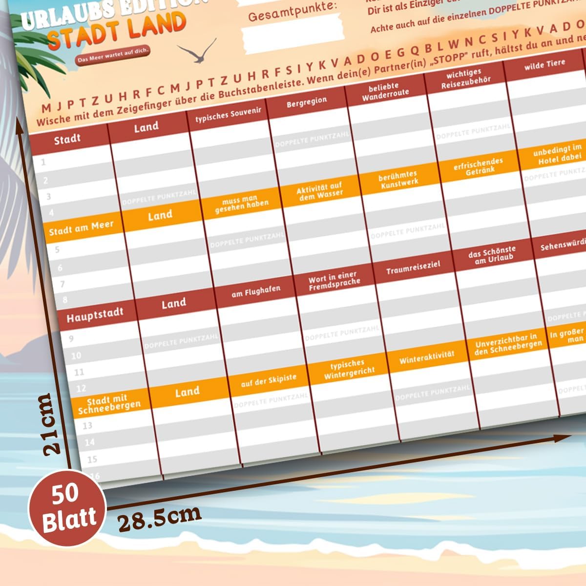 Stadt Land Kartenspiel: Das perfekte Urlaubsspiel für die ganze Familie!