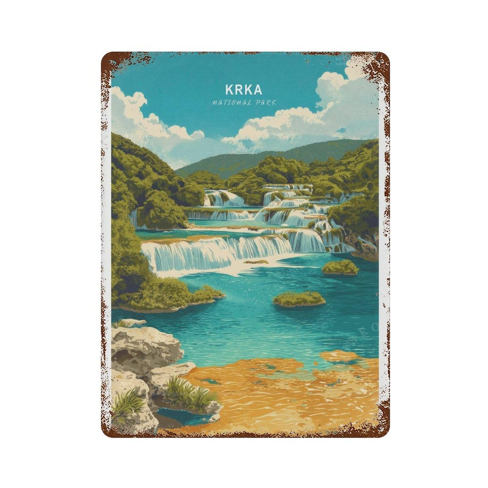 xiaoxiaoshen Krka National Park Travel Croatia Birthday Gifts (2) Wall Decor Art Metal Tin Poster Modern Home Decor Art Home Bar Shop Decorations Vintage Sign 40x30cm
