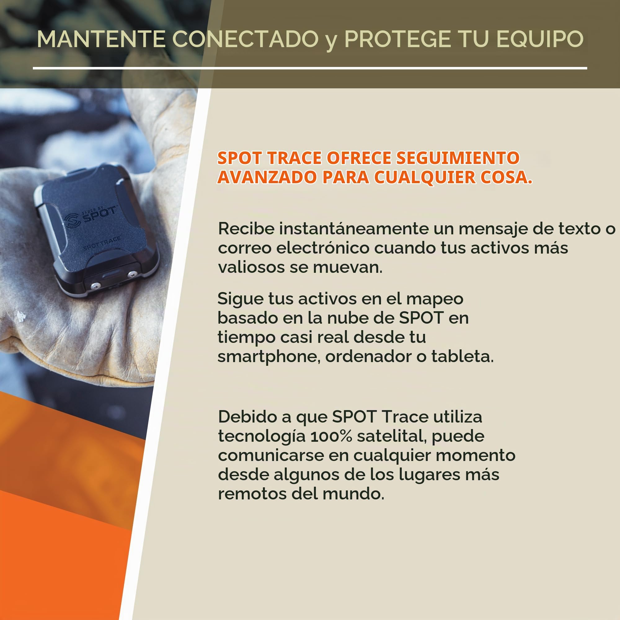 SPOT TRACE - Localizador via satélite con Alarma Antirrobo
