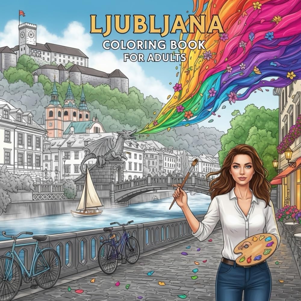 Ljubljana Coloring Book for Adults: From the Heart of Slovenia Bold and Easy Pages Simple Designs for Travel and Relaxation for Adults, Teens, and ... Stress (Coloring series of European capitals)