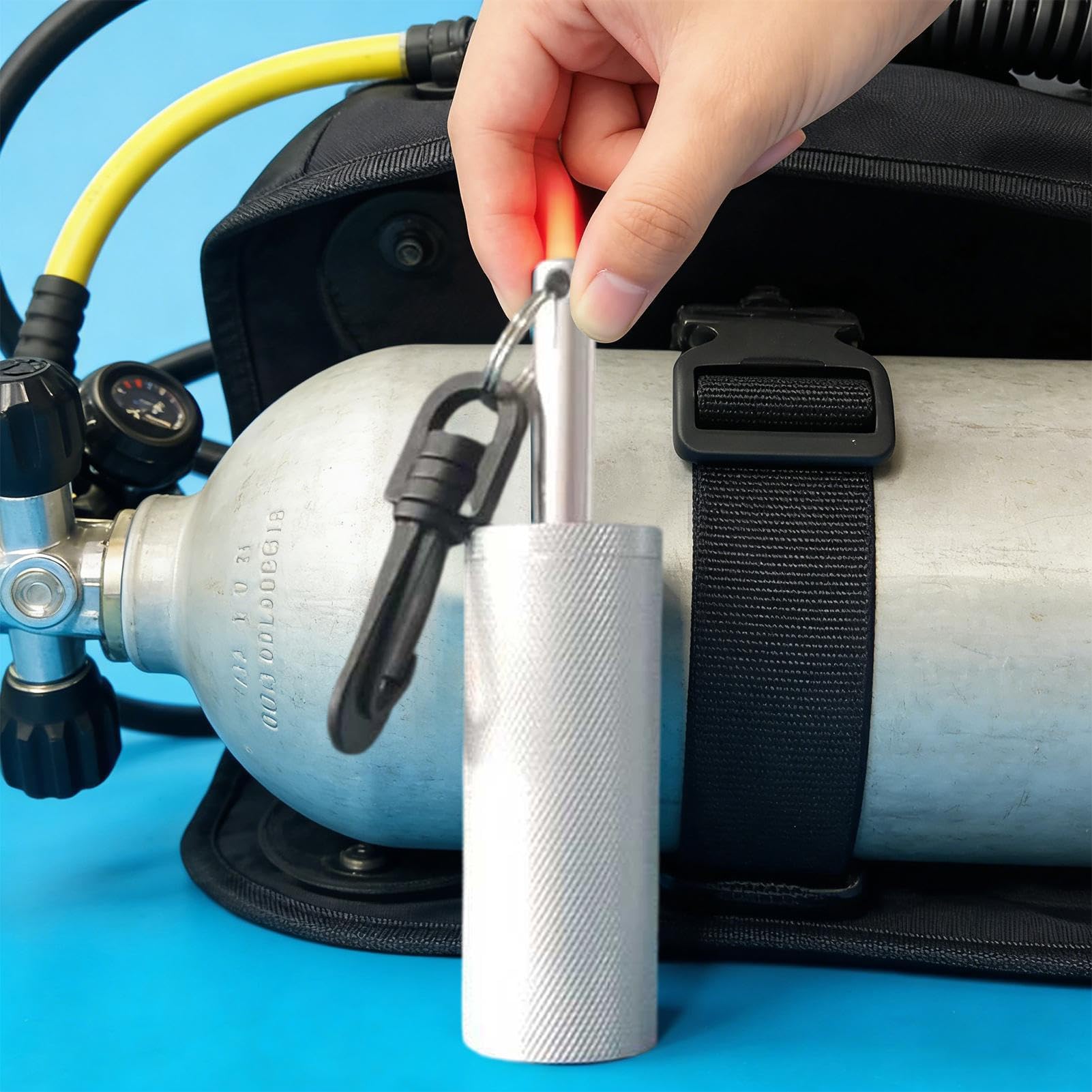 Shaker di Rumore da Immersione | Sonda di Segnalazione Resistente Ad Alta Pressione | Bastone di Comunicazione Subacquea con Gancio,per Subacquei in Acque Complesse a Bassa visibilità per