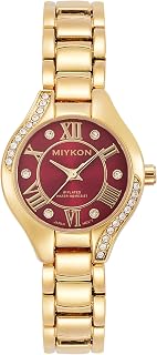 Miykon Womens Jewelry Bracelet Watch with Genuine Crystals, Water Resistant