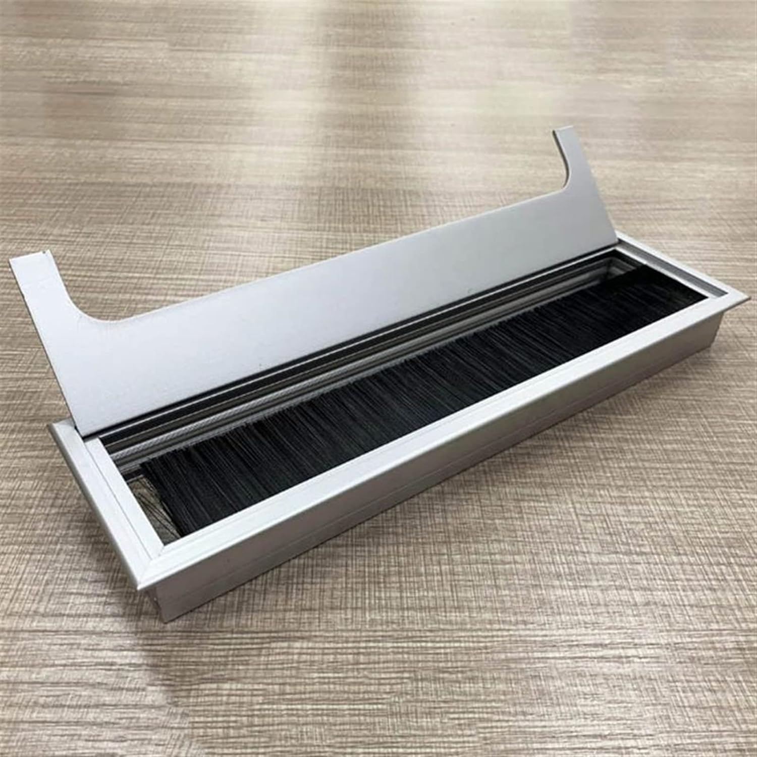 Przelotka Na Biurko, Osłona Otworu Wtyczkę Biurka, Aluminiowy Kwadratowy Stół Prostokątna Kablowa Sprzęt Biurowy W Wielu Rozmiarach(100x300mm)