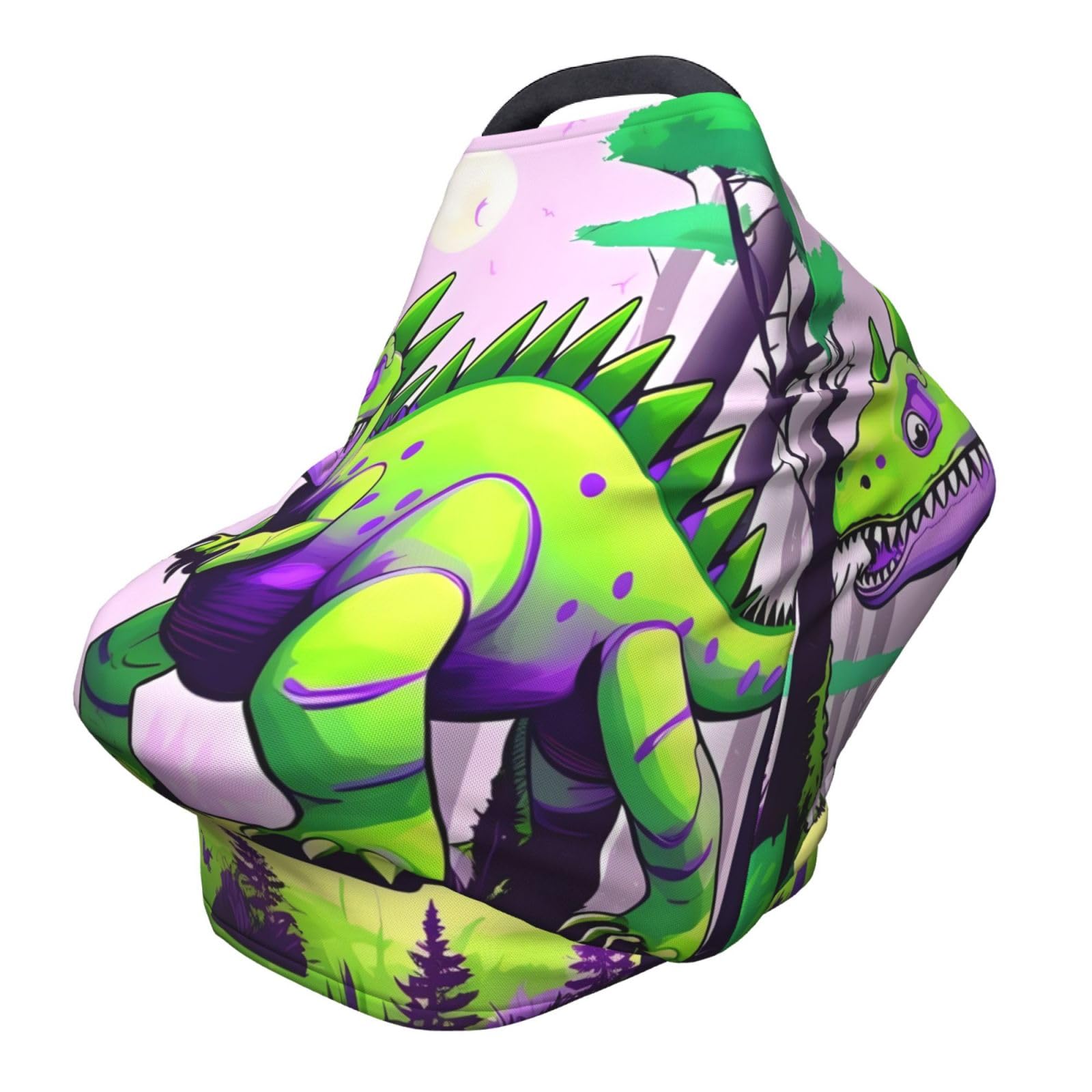 XZDHYZ Green dinosaur Versatile full-print Stroller Chair Cover/Nursing Cover, specially designed for your baby, Black