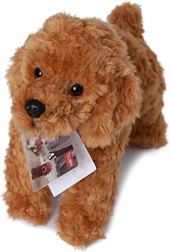 Tilion Cachorro de peluche de peluche, regalos para niños, juguete de peluche marrón caramelo, caniche marrón dorado, 12.5 pulgadas