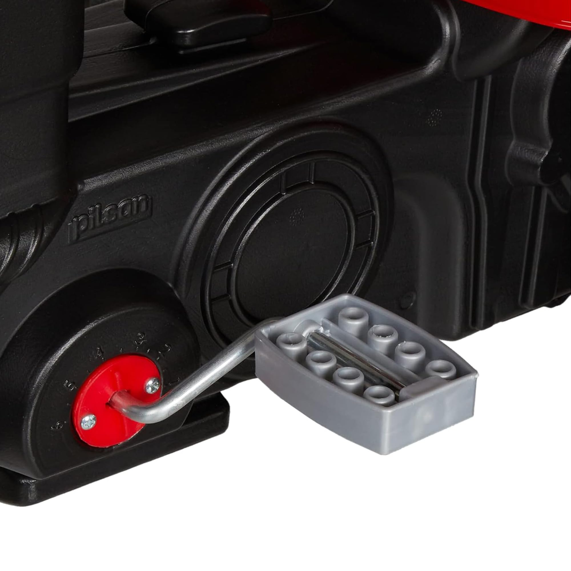 Lemodo Trettraktor rot ab 3 Jahre, Kindertraktor mit Anhänger, Verstellbarer Sitz, Kettenantrieb, Hupe, Traktor zum Draufsitzen für Garten & Hof, Kinderfahrzeug (rot mit Anhänger)