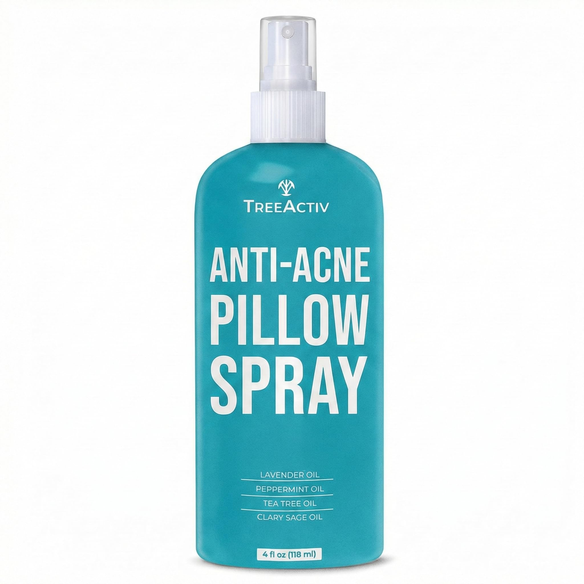 TreeActiv Anti-Acne Pillow Spray | Pimple Prevention & Freshener for Pillowcases, Bedding, Blanket, Fabric, & Linen Sheets | Aromatherapeutic Sleeping Mist with Pure Tea Tree Oil | 1000+ Sprays