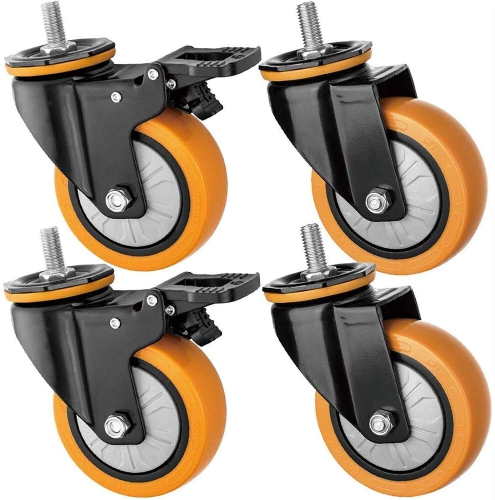 Roues de transport industriel M12 de haute précision double roulement charge 400 kg
