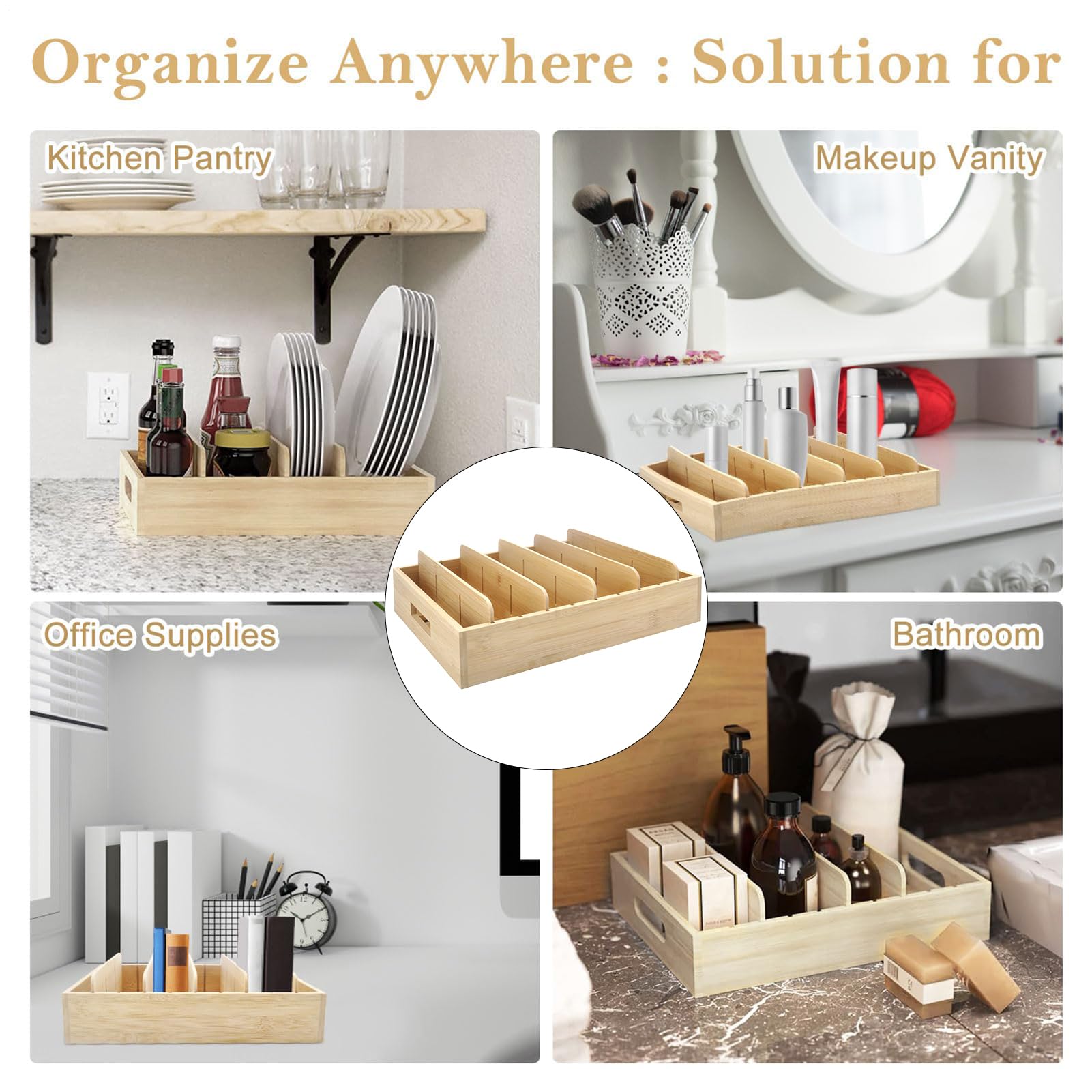 Boîte De Rangement En Bois Bac De Rangement Pour Casseroles Avec Cloisons