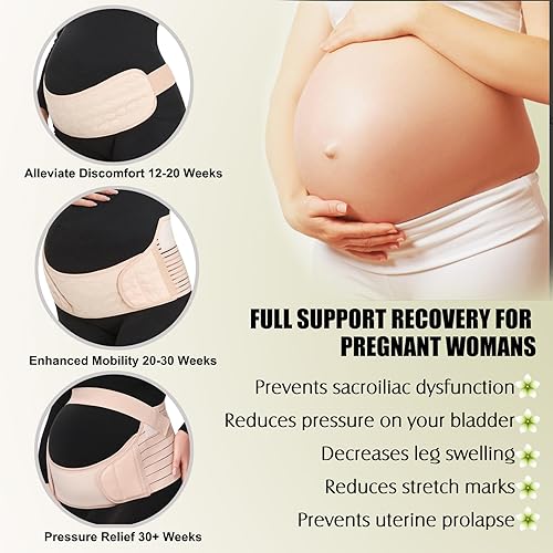 Miniatura 5 de Banda de apoyo para el vientre para embarazada, cinturón de maternidad, bandas de apoyo para el vientre para mujeres embarazadas, banda ligera para