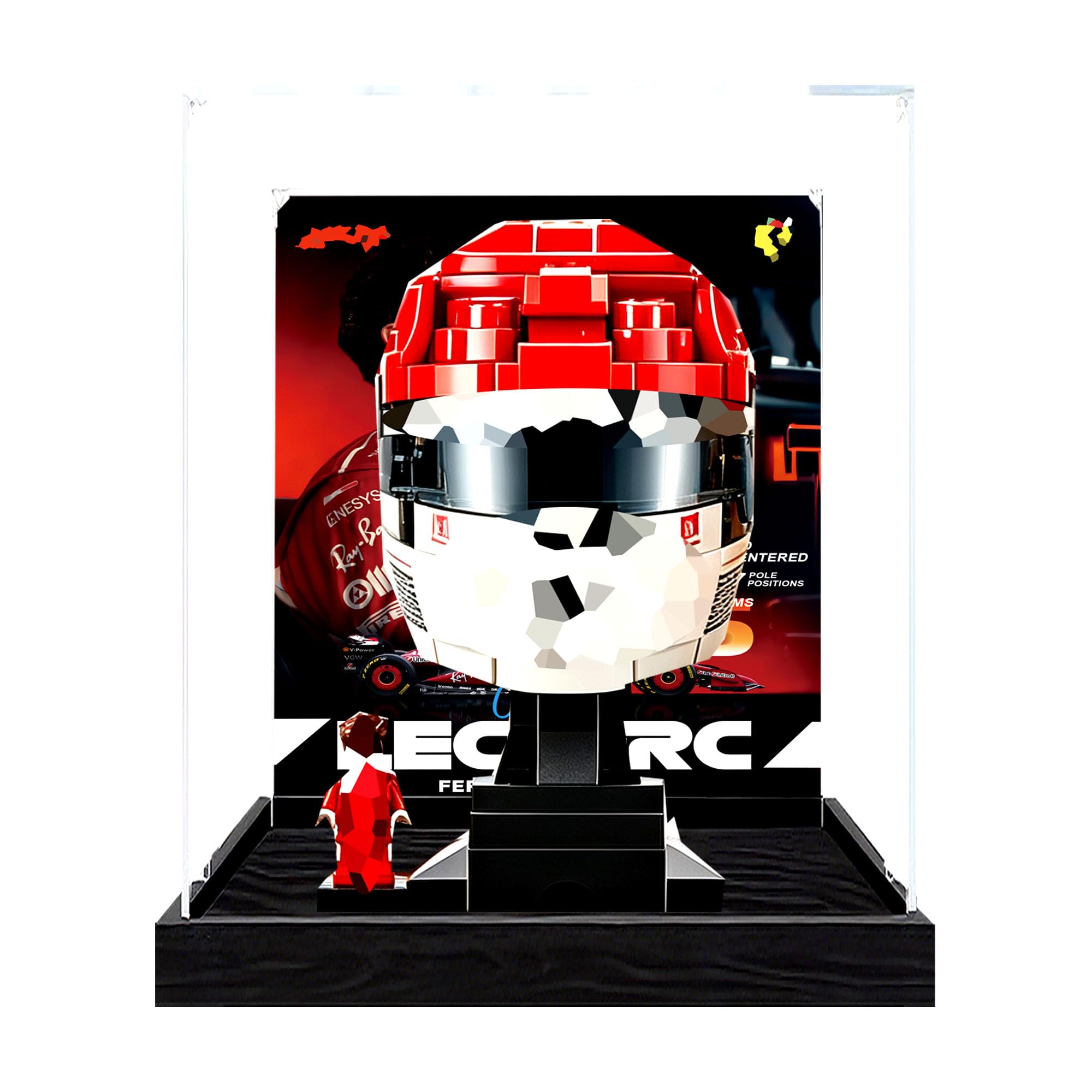 Ddxmml Background C Dustproof Display Case Compatible With Le-Go 43014 Helmet Sets (Background C)
