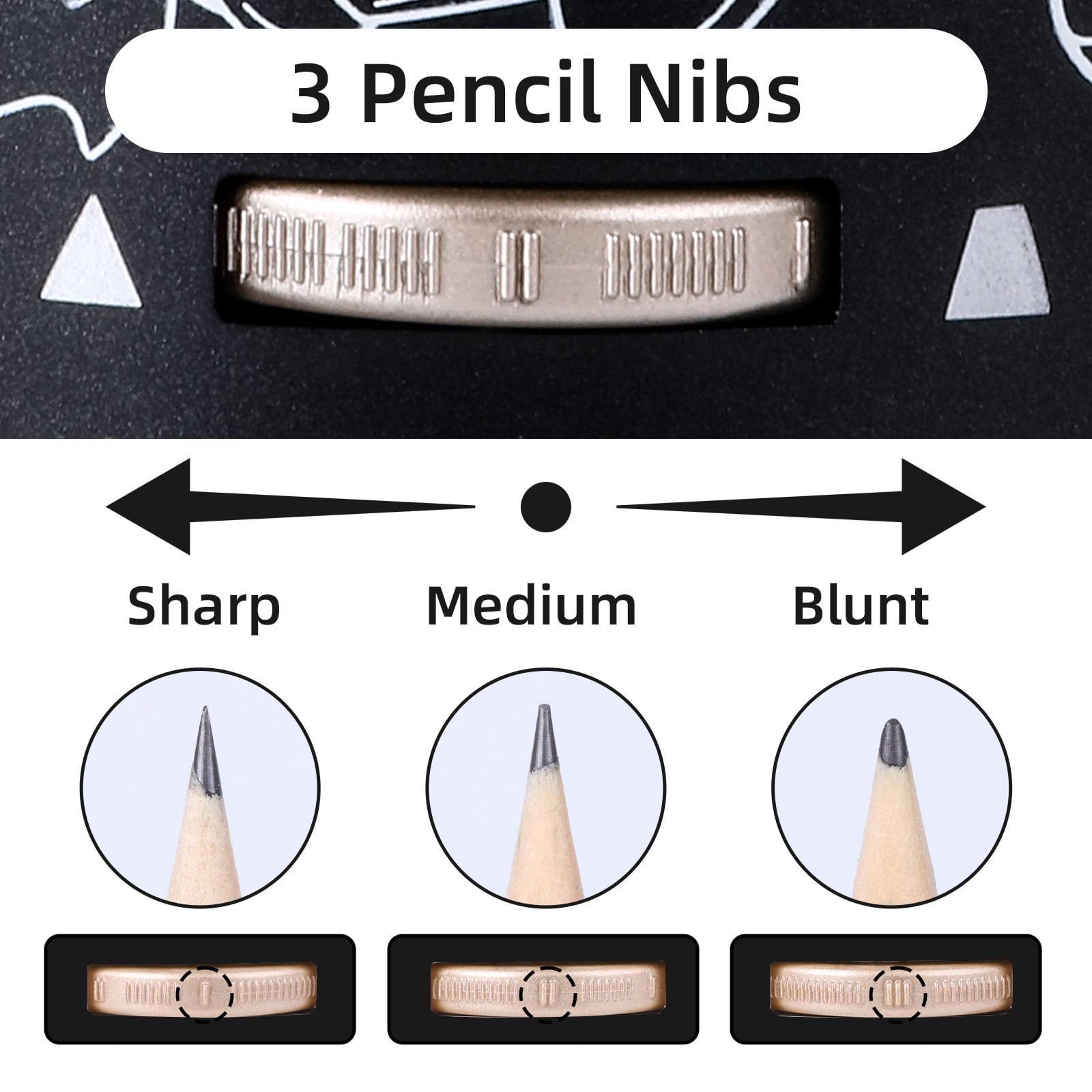 Taille-crayon électrique alimentation automatique/arrêt 3 épaisseur réglable alimenté par batterie USB pour 7-11.5mm électrique automatique