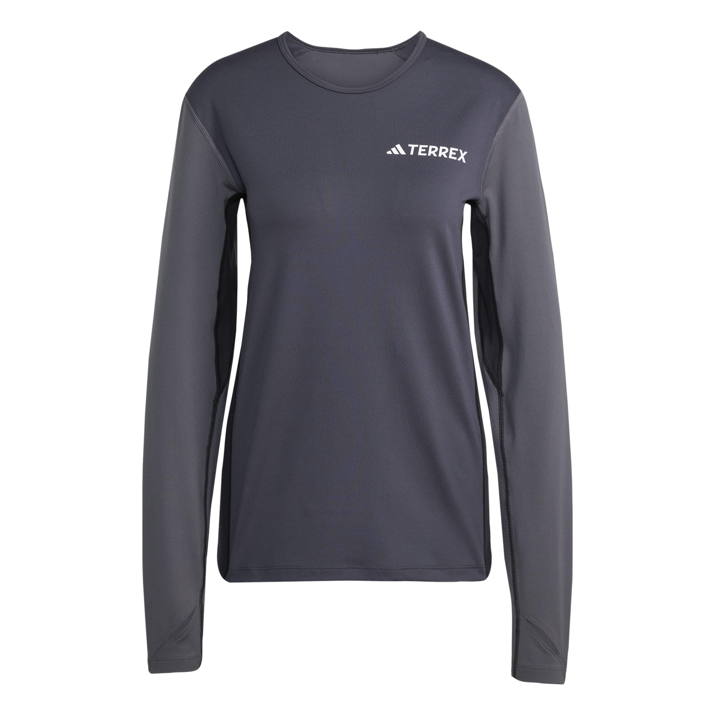 adidas Multi Synthetic Base Layer Long Sleeve, Dark Grey, Size M, Women