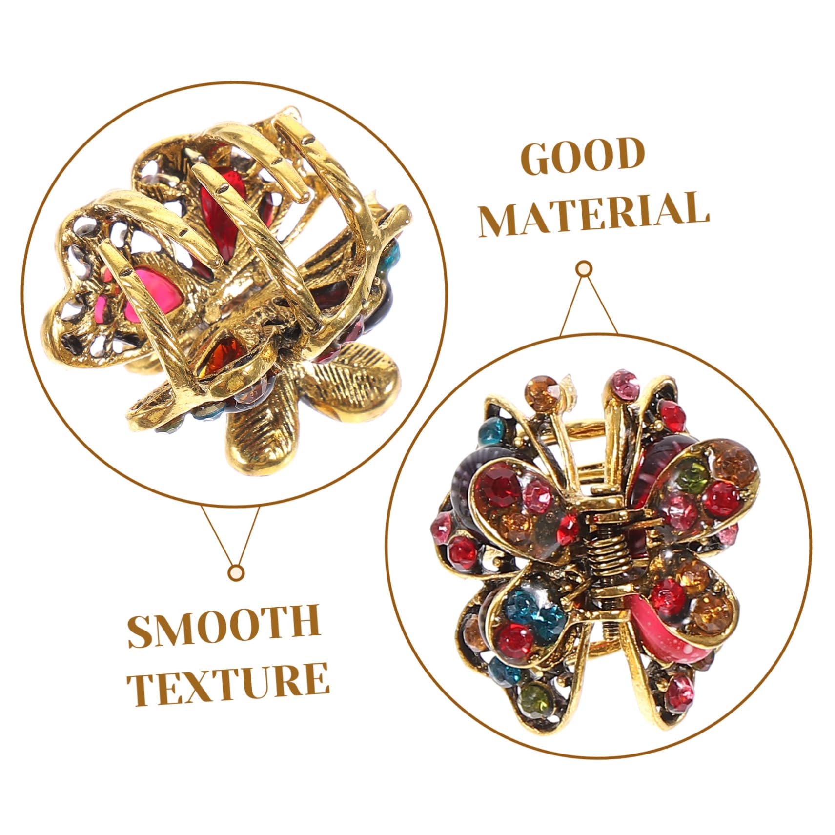FRCOLOR 3er-set Haarklammern in Verschiedenen Farben Mini-design Haar-accessoires Mit Strass-einlage Leicht Und Funktional 5 Stück X 3