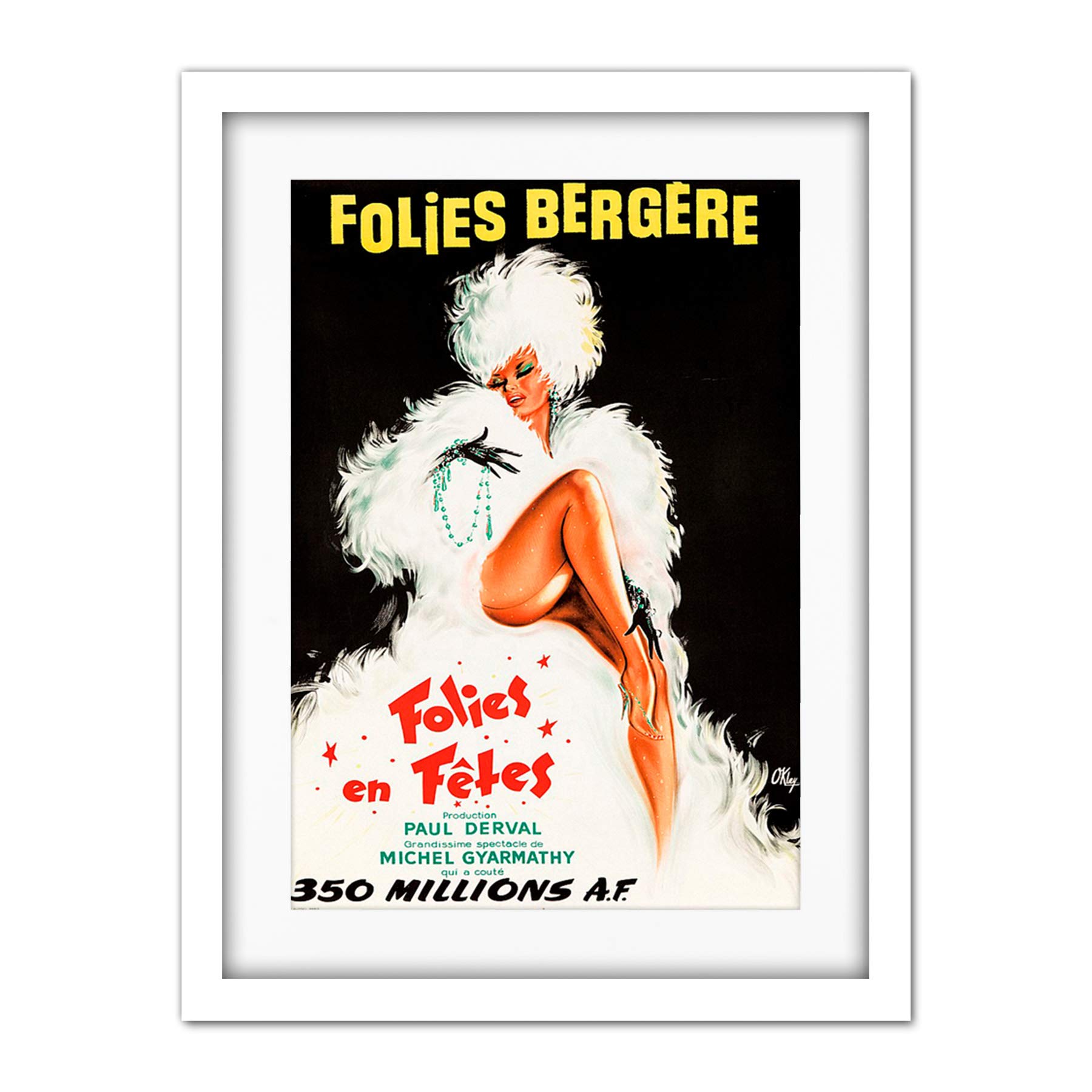 Wee Blue Coo Folies Bergere Theatre Cabaret Artwork Framed Wall Art Print 18X24 Inch