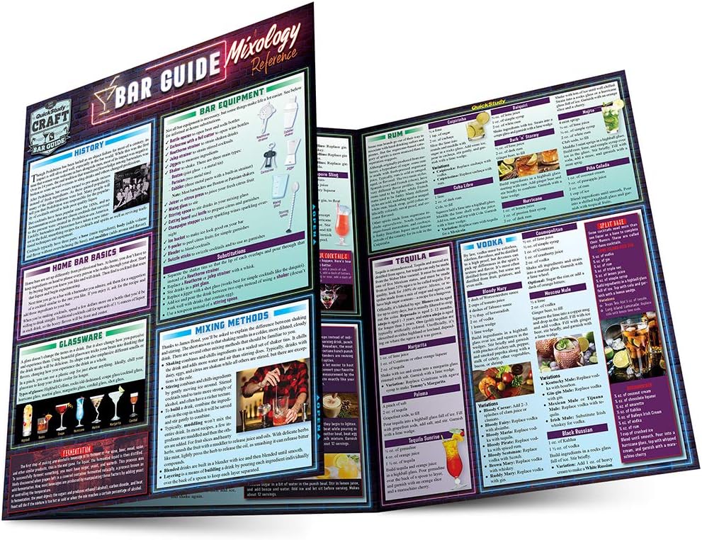 Bar Guide Mixology Reference QuickStudy Laminated Guide
