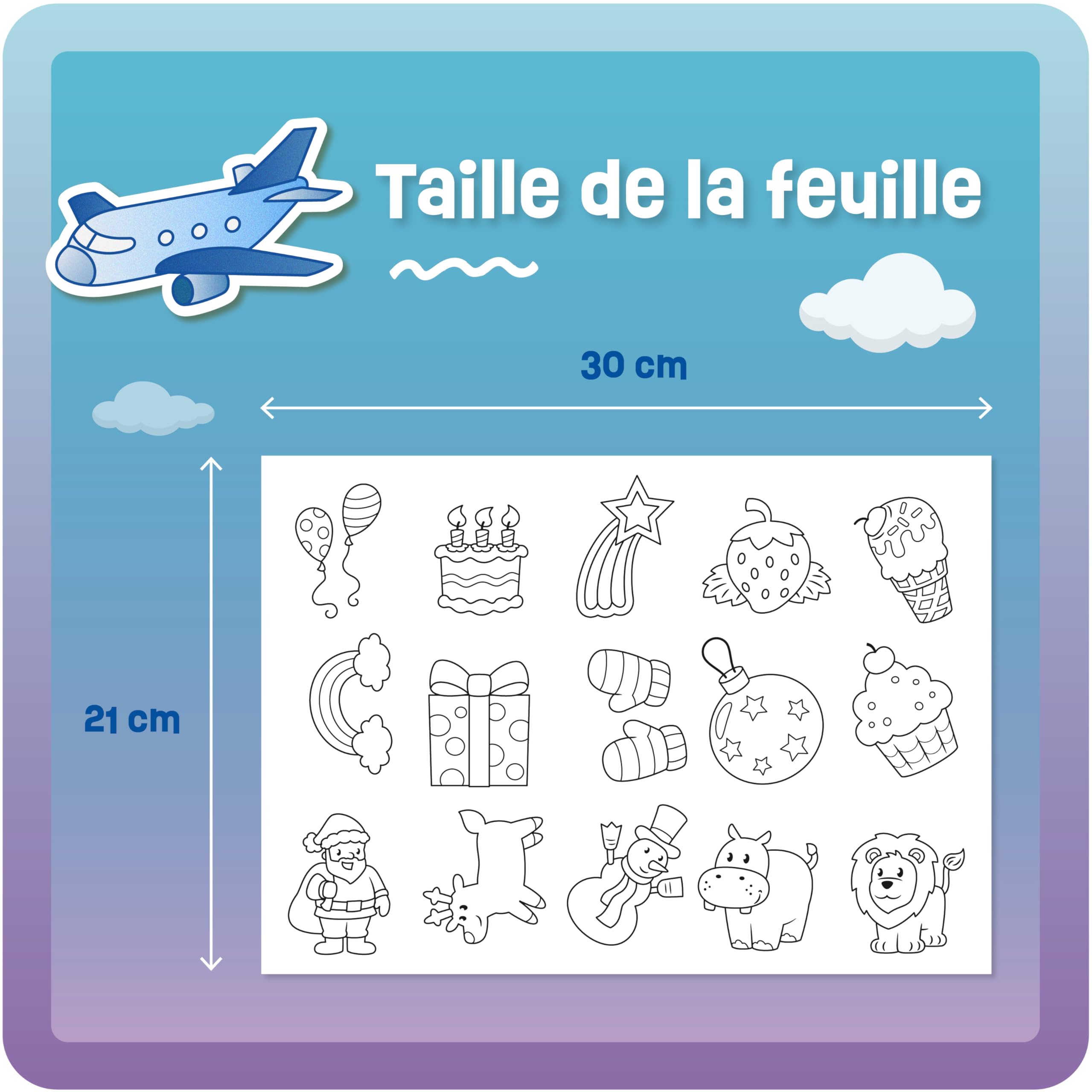 Lot de 10 films plastique fou magique A4 mat transparent - Papier rétractable avec porte-clés