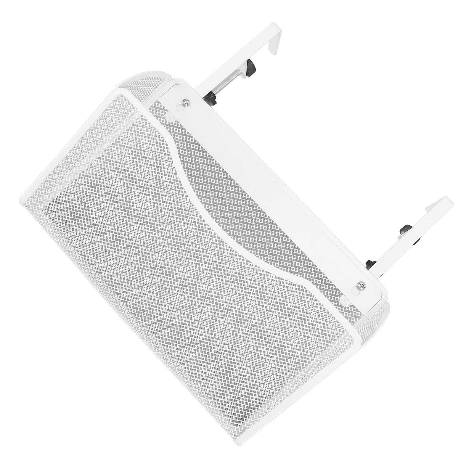 Ejoyous Organizador de Escritorio Colgante, Almacenamiento Ajustable de Acero Al Carbono con Compartimentos Personalizables y Diseño de Malla Moderno para Uso en la Oficina en Casa (WHITE)