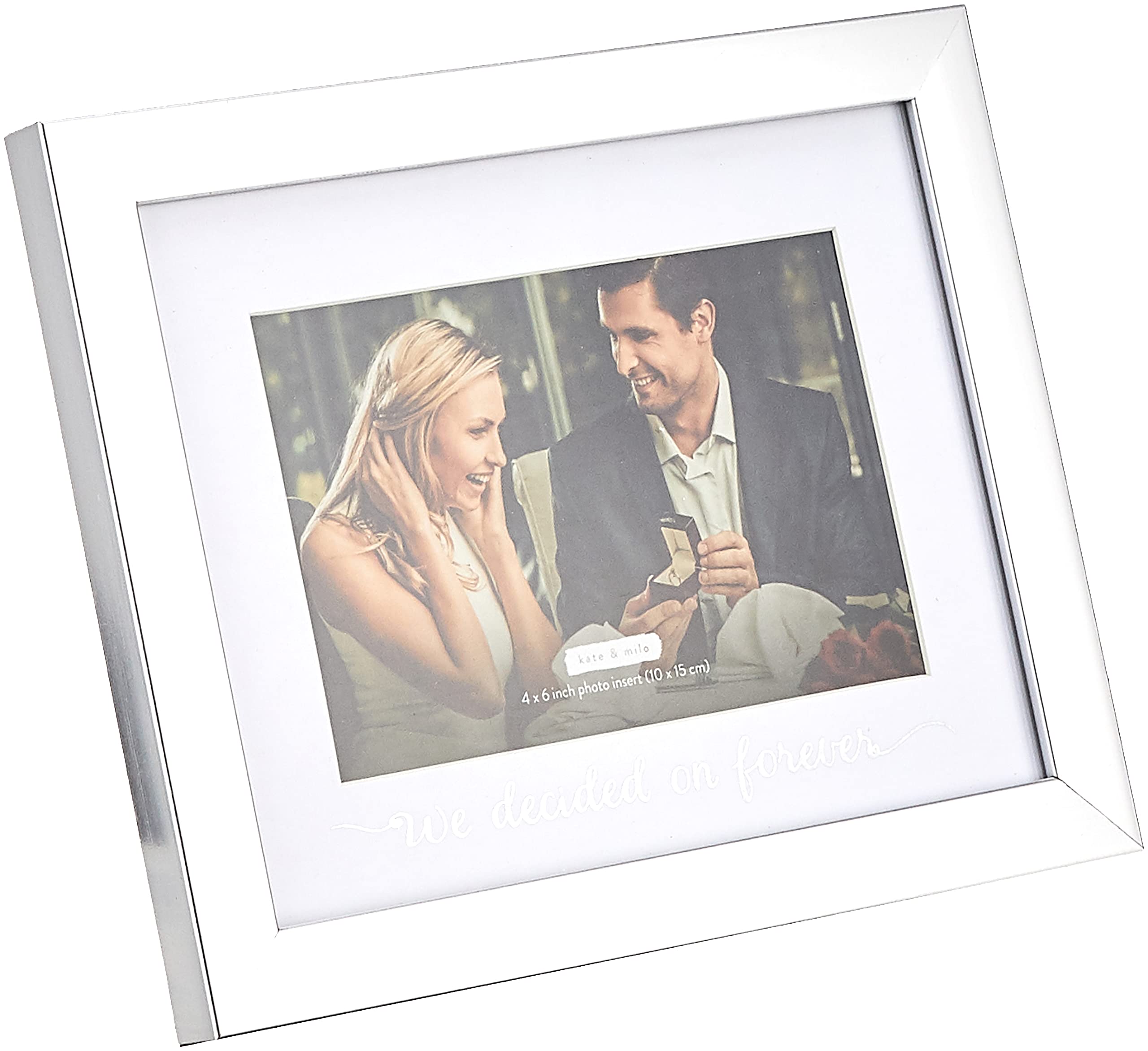 Kate & Milo Silver 'We Decided On Forever' Keepsake Photo Frame, Wedding Picture Frame, Newlyweds Gift,