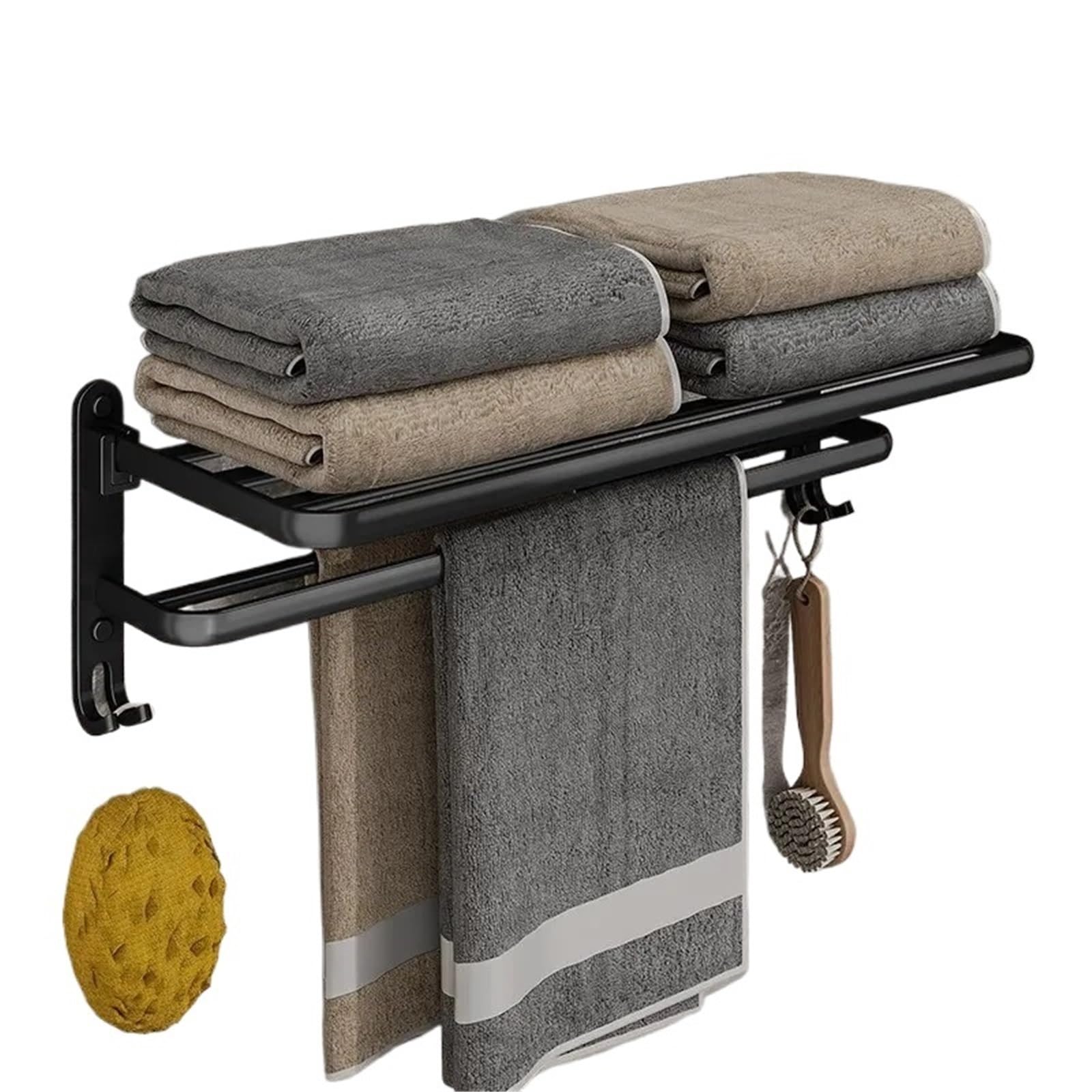 Towel Rack Folding Holder With Hook