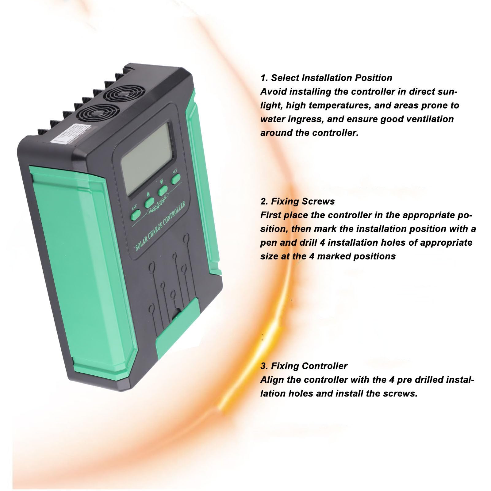 Regolatore di carica solare, controllo del pannello solare di tracciamento di picco, doppio o multiplo, alta efficienza, 12 V, 24 V, 36 V, 48 V, per illuminazione paesaggistica (50 A)