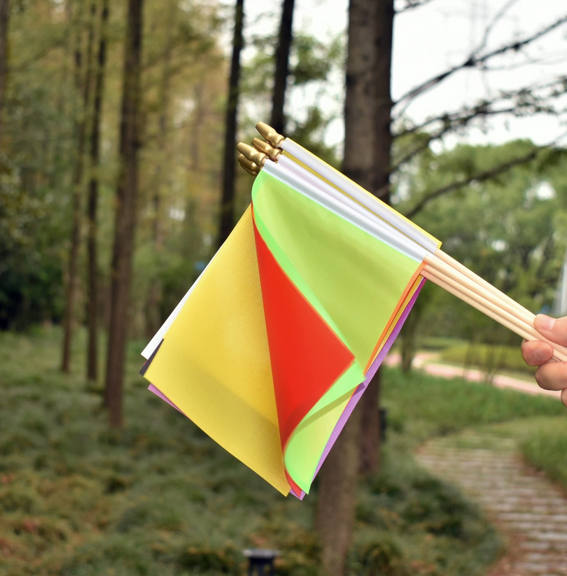 50 Stück Bunte Mini-Flaggen – 21x14 Cm, Mit 30 Cm Stab, Für Partys Und Deko