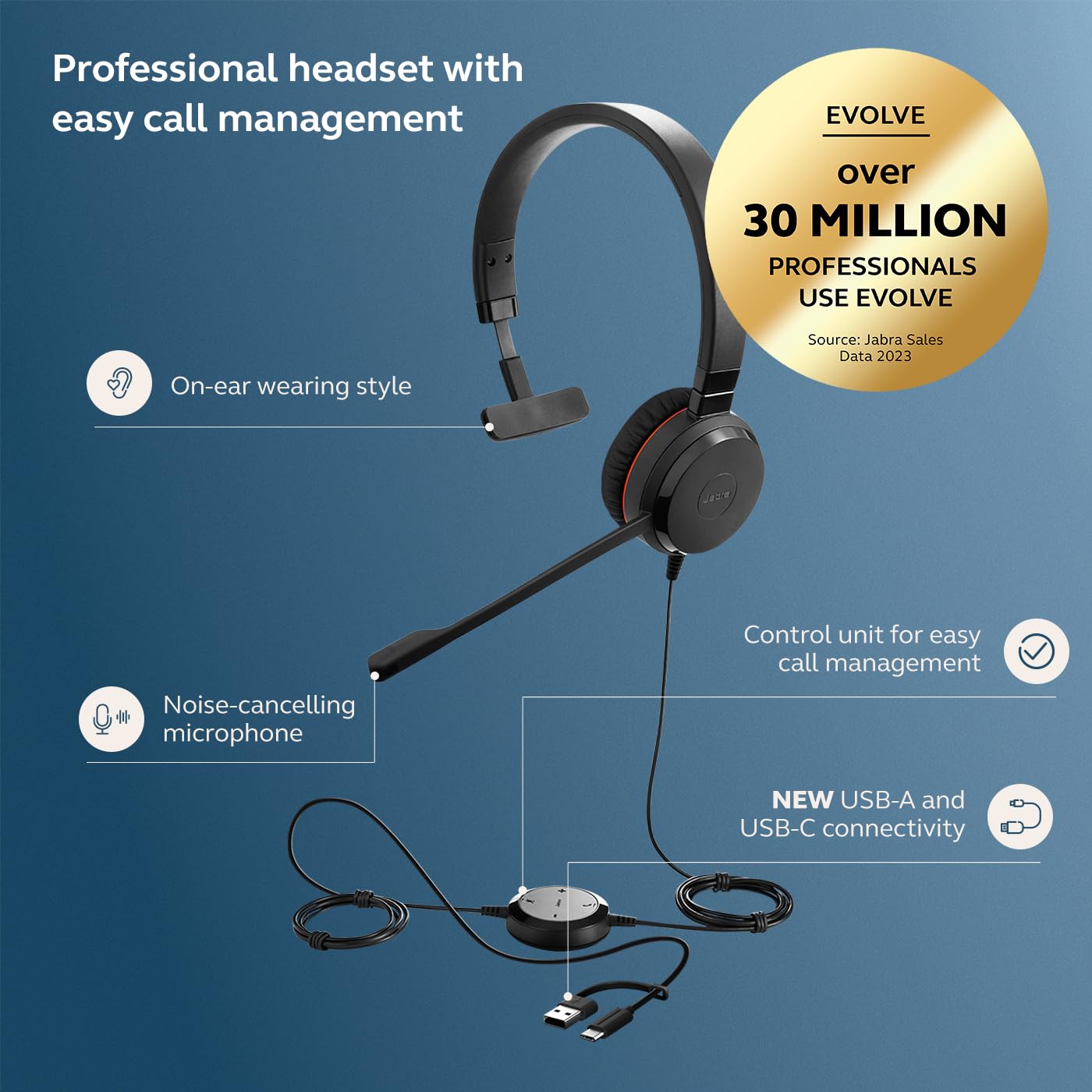 Jabra Evolve 20 SE Wired Headset for Work - Dettaglio