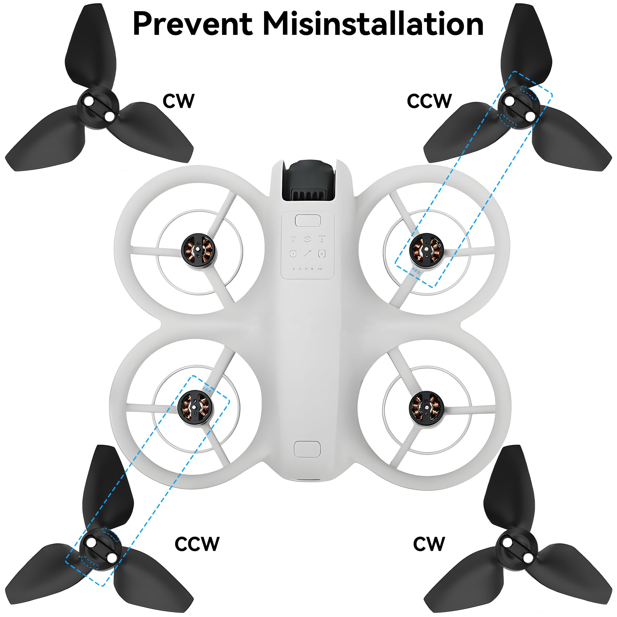 Craznick Propellers for DJI Neo Blades - 8PCS Props Quick Replacement Spare Part 2016S Low Noise Wings for DJI Neo Drone Accessories