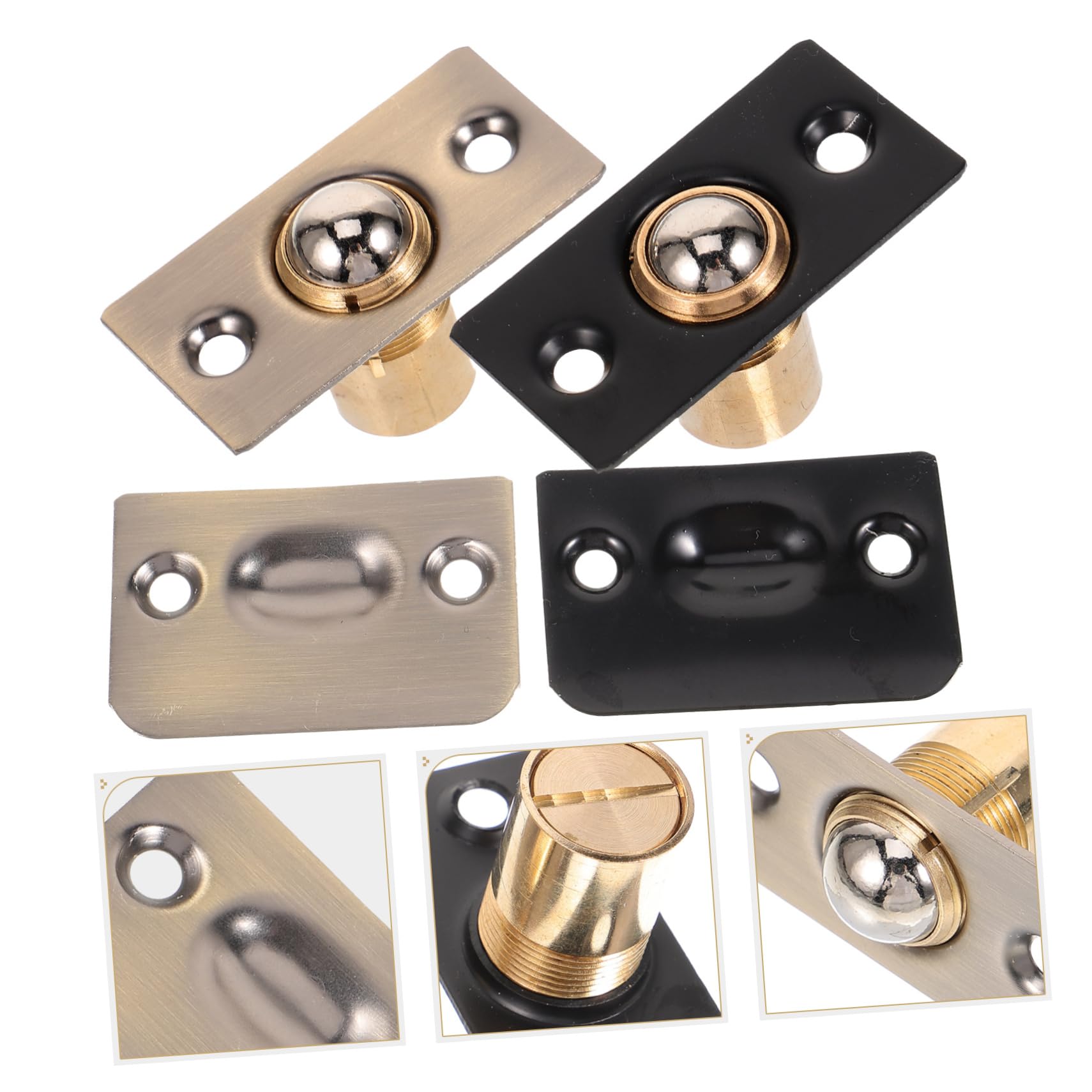 DOITOOL 5 Ensembles Portes Butée De Porte Filet Serrure De Porte Magnétique Basculer Jeu Loquets De Tension De L'armoire Loquets De Tension À Bille De Porte Acier Inoxydable 2 Pièces * 5