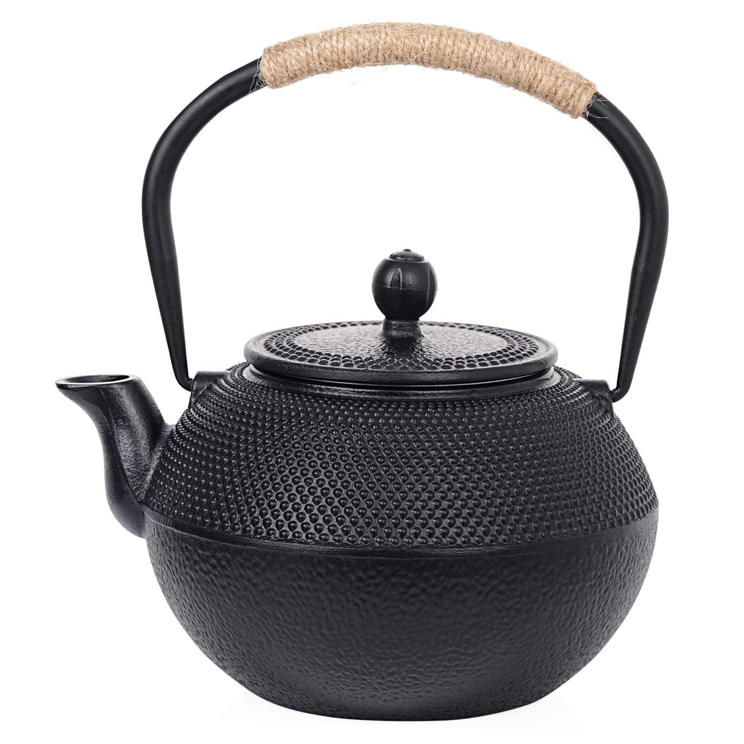 Sungmor Japanese Cast Iron Teapot - Traditional Tetsubin Tea Kettle with Stainless Steel Infuser, Heat Retaining Loose Leaf Teapot for Stove or Tea Ceremony, 42 oz/1200 ml, Black