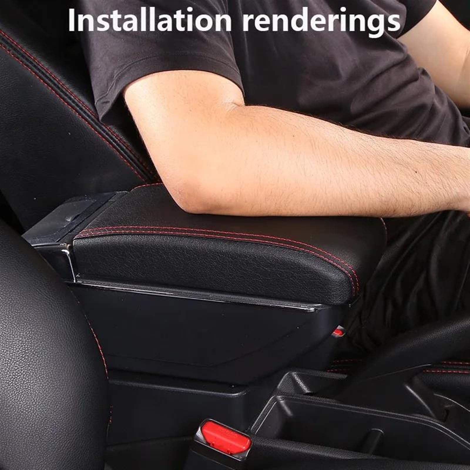 Scatola Bracciolo Con Supporto Multifunzionale Accessori Per La Modifica Degli Interni Dell'auto Imbottiti In PU Per Focus 3 MK3 Consolle centrale(D2 Black line No USB)