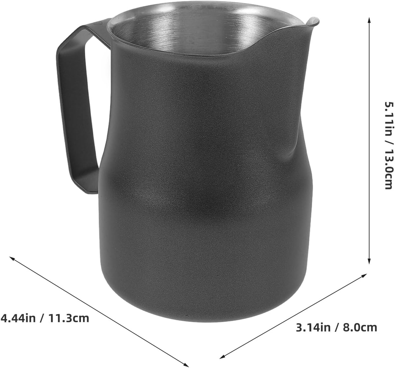 Embossed Stainless Steel Milk Frother Cup for Espresso Machines Textured Latte Art Pitcher Jug for Precise Coffee Frothing Metal Milk Steaming Cup for Cappuccino and Latte
