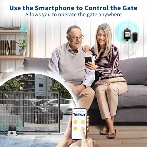 Miniatura 3 de TOPENS TC196 Tuya Control remoto WiFi para abridor automático de puerta batiente y corrediza, abridor de puerta de garaje con aplicación iOS