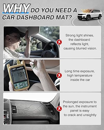 Miniatura 128 de Cartist - Funda de salpicadero, alfombrilla antideslizante, protector de rayos ultravioleta, antirreflejos