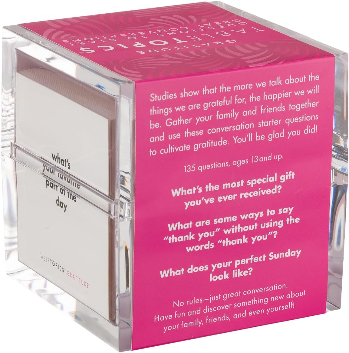 TableTopics Gratitude Conversation Cards for Family & Friends, 135 Heartfelt Questions for Connection at Dinnertime, Game Night, Parties - Image 3