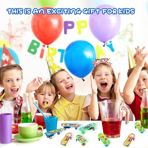 Miniatura 5 de RoundFunny 144 piezas de patineta de auto a granel mini diapasones de dedos para niños, niñas, aula, carnaval, cumpleaños, regalos de fiesta,