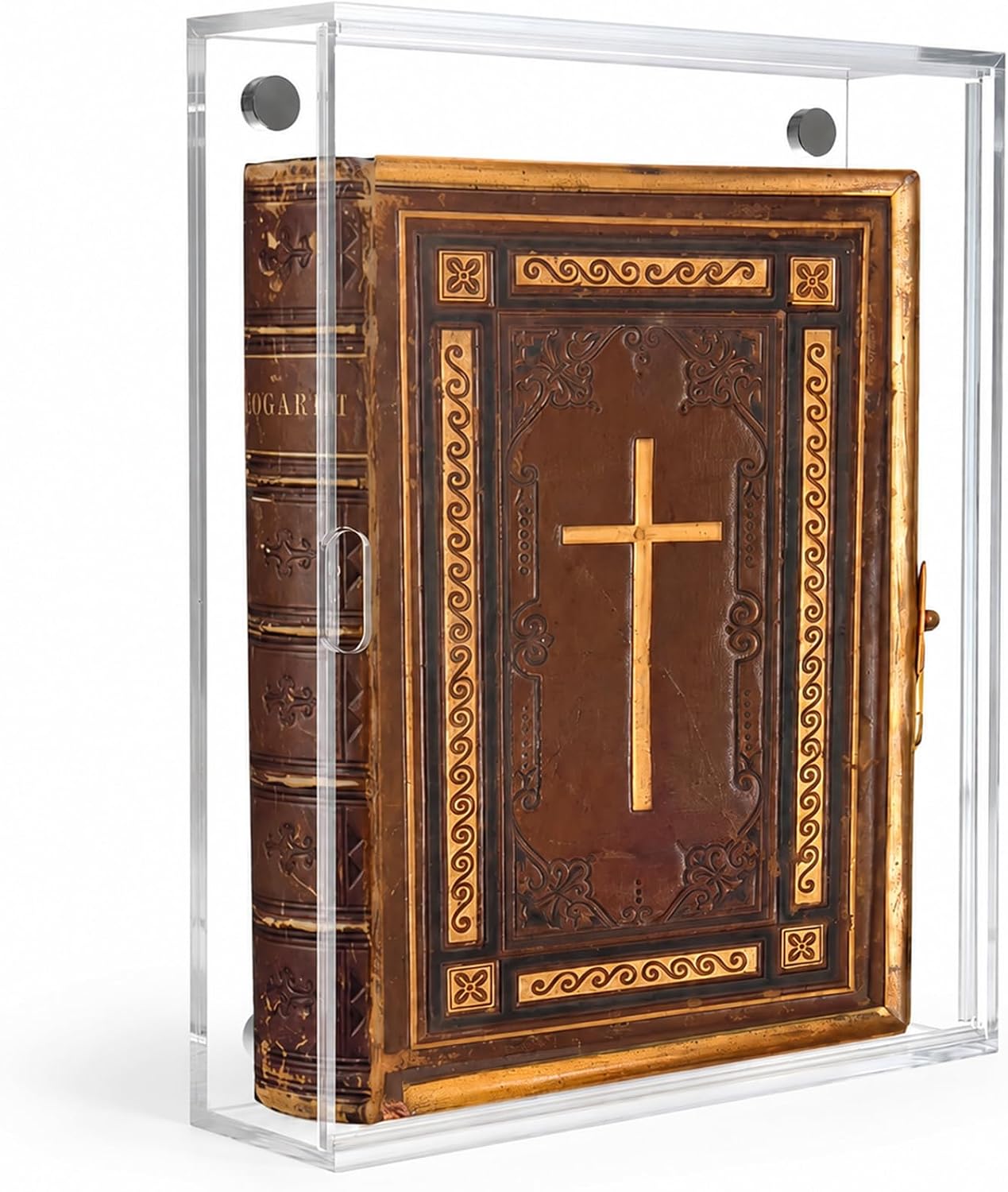 Acrylic Book Display Case Wall Mounted, Clear 4mm Book Protector for Bible，Prayer Book and Treasured Collectibles, Front Access Holder, Fits up to 10.6 x 7.9 x 1.8 Inch