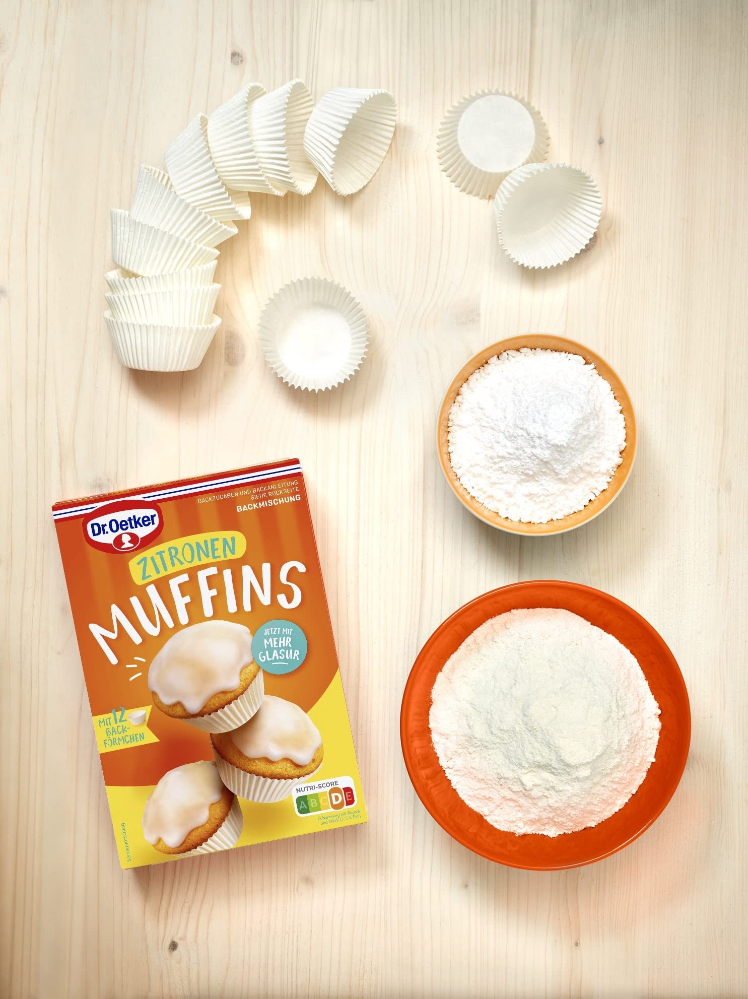 Dr. Oetker Muffins 12er Probier-Set Backmischungen Rührteig Schoko Marmor Zitrone klassisch Schokostückchen 12 Cupcakes Papierbackförmchen