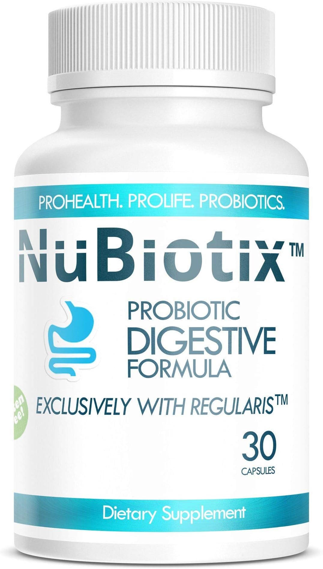 PROBIOTIC Digestive Formula | Supportive Probiotics | Dietary Supplement for Men & Women | 30 Capsules | NuBiotix