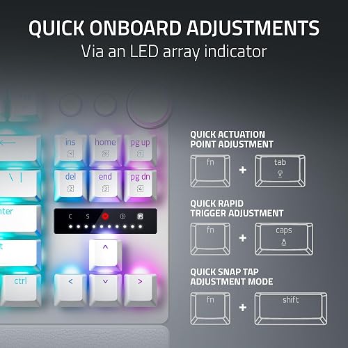 Razer - Huntsman V3 Pro TKL Wired Analog Optical Esports Keyboard with with Snap Tap Mode Rapid Trigger and Adjustable Actuation - White - 6