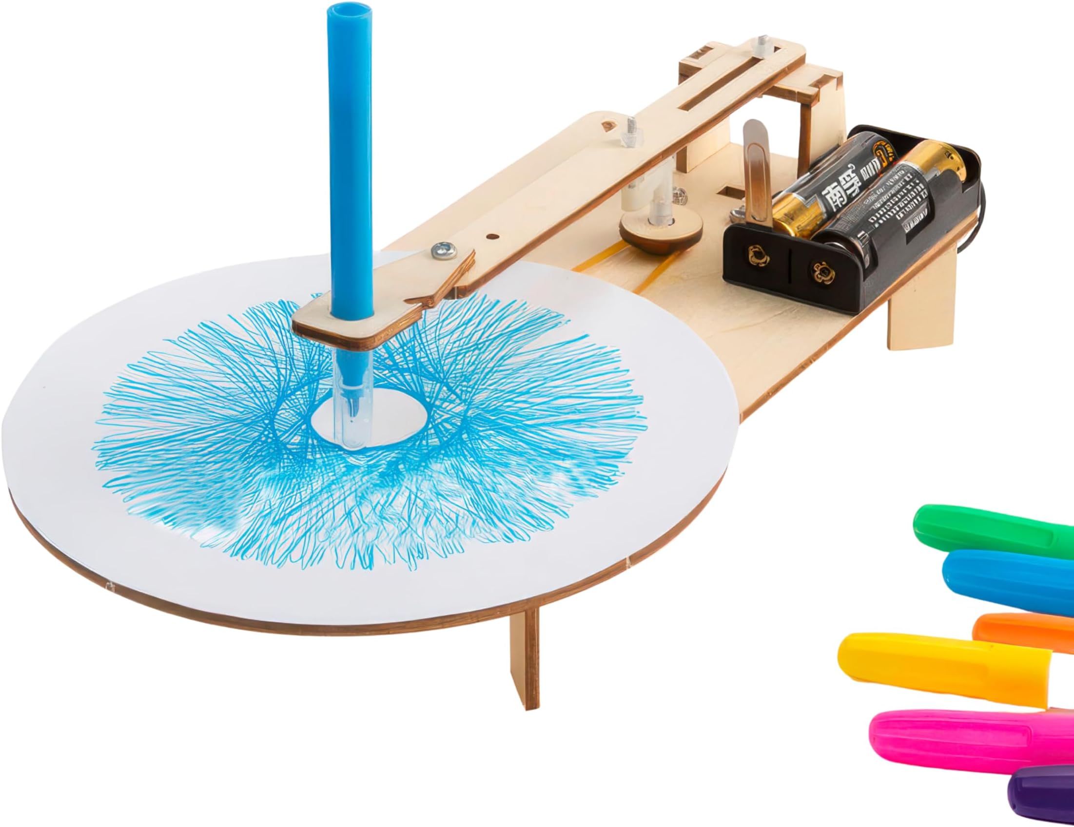 Drawing Robot - DIY Puzzle | STEM Education Kit | Wooden Puzzle Kit Educational Electronic Hobby Kit | 2xAA Battery (Not Included)