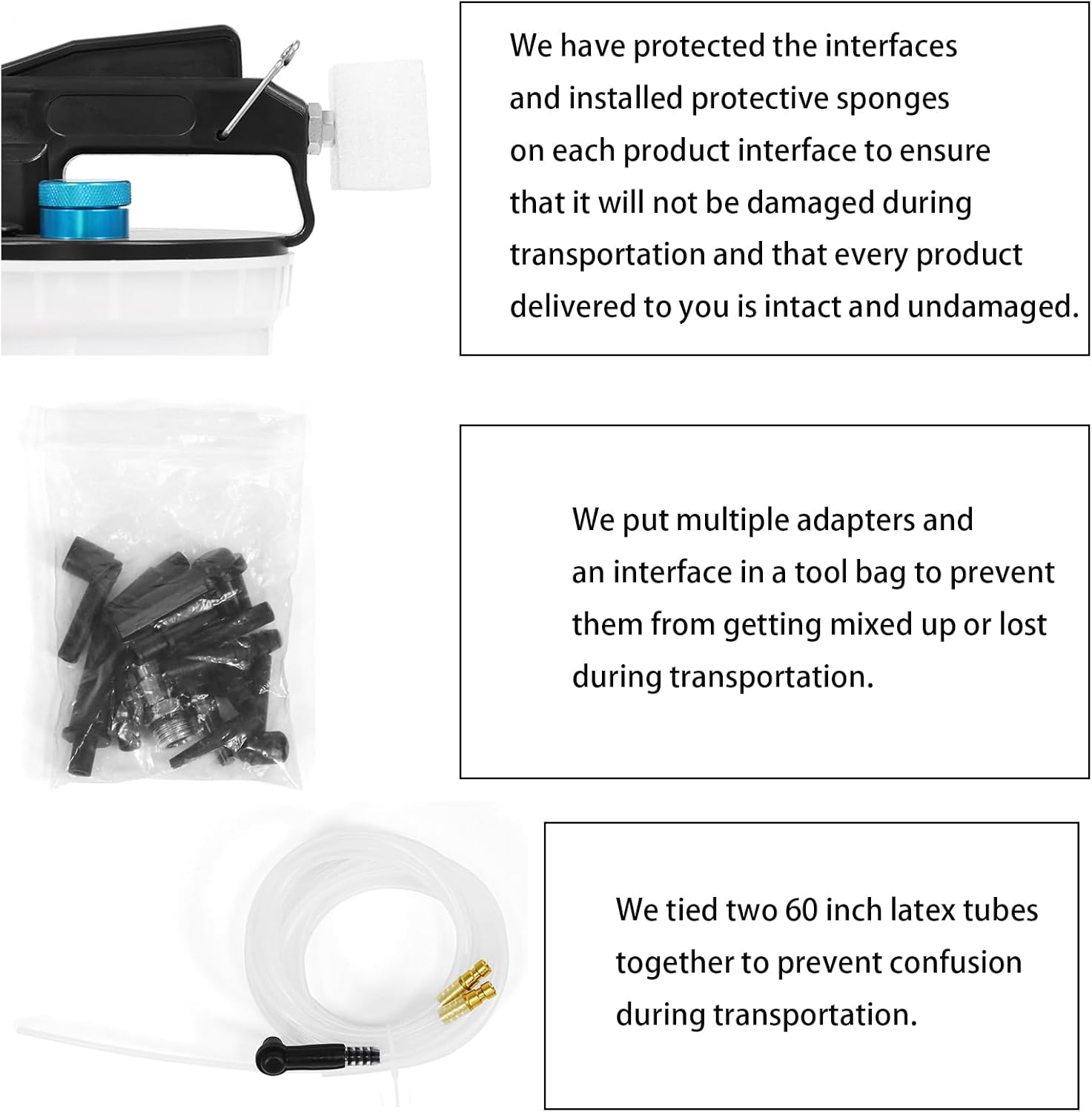 2L Vacuum Brake Bleeder - Vacuum Brake Bleeder Kit with Brake Fluid Extractor and 1L Refilling Bottle with Adapters