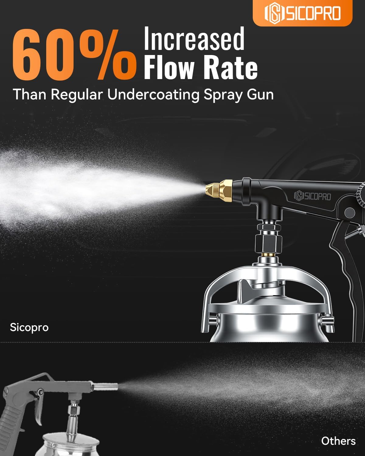 Undercoating Spray Gun, Fluid Film Spray Gun Kit with 2 Wands 22" Long Flexible Extension, for Truck Bed Liner Coating, Rubberized Undercoat, Rust Proofing Gun Gray