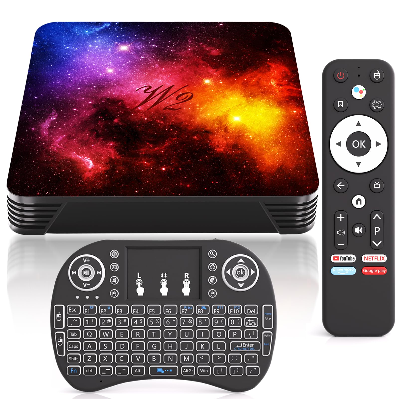 Android 12.0 Smart TV Box 2025, 4GB RAM 128GB ROM TV Box with Dual WiFi 2.4G/5G Ethernet Bluetooth 4.2 Support 4K+ HD Video Playback, Quad-Core