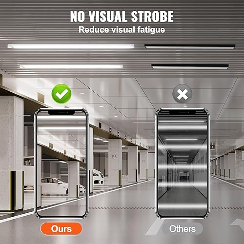 Miniatura 3 de VEVOR Paquete de 10 luces LED para tienda, 8 pies, 80 W, luces de techo de 11000 lúmenes, cables de alimentación de 59 pulgadas con interruptor de