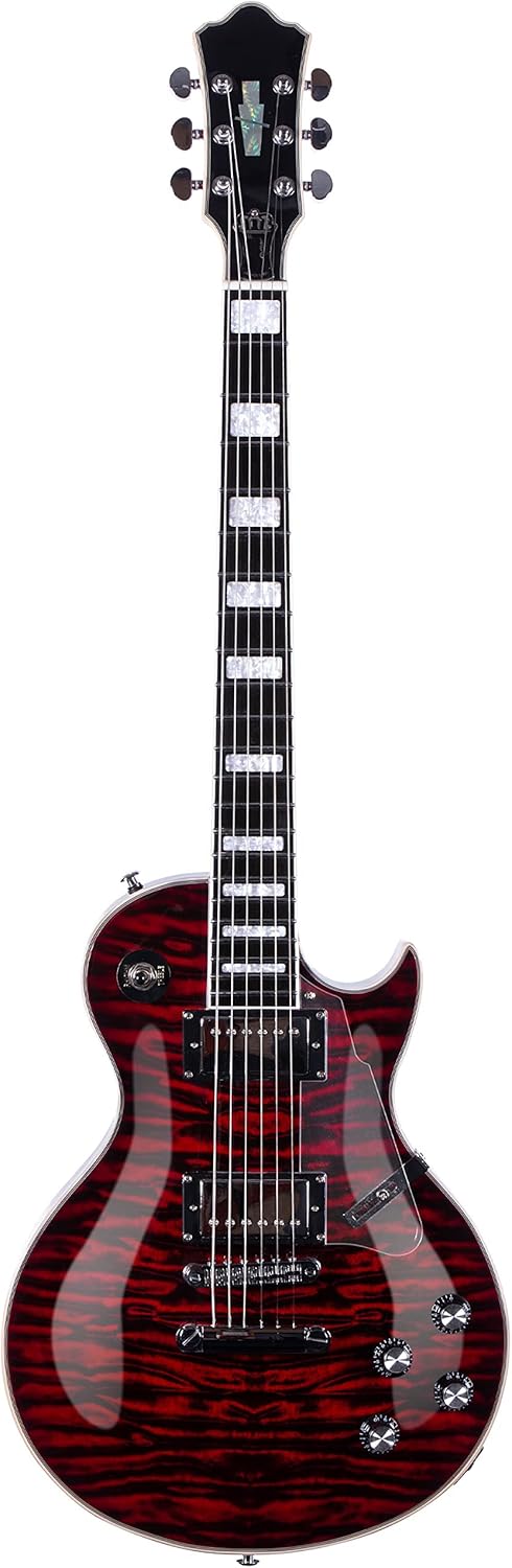 Electric Guitar,6 String Solid LP style Electric Guitar, Mahogany Body and Neck, Rosewood Fretboard, for Adults Professional Electric Guitar (Green)