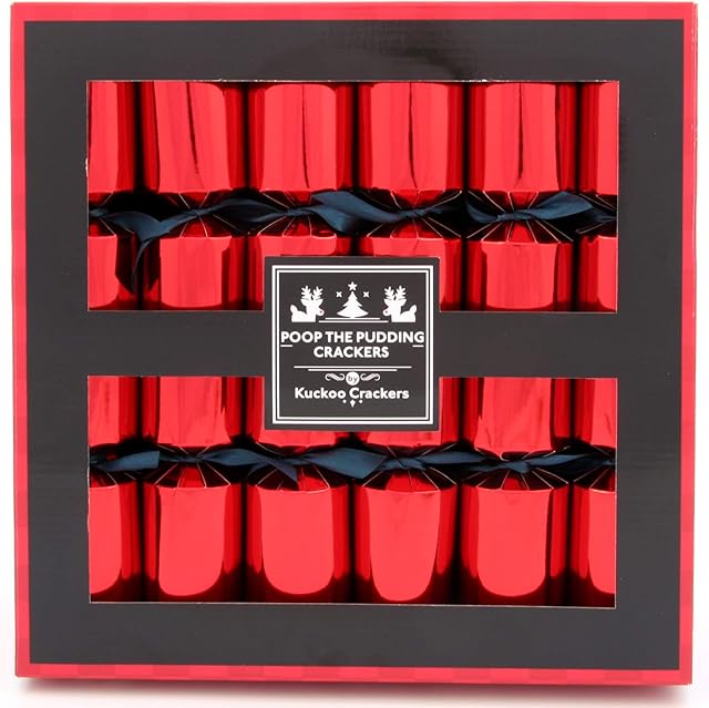 Kuckoo Crackers - 12 x 12-inch Christmas Pudding Game Christmas Crackers